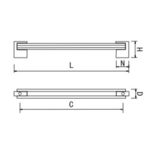 Simple Modern Oxidized Aluminum Combinate with Zinc Cabinet Handles Wardrobe  T-bar Pulls Zinc Closet Door Handles