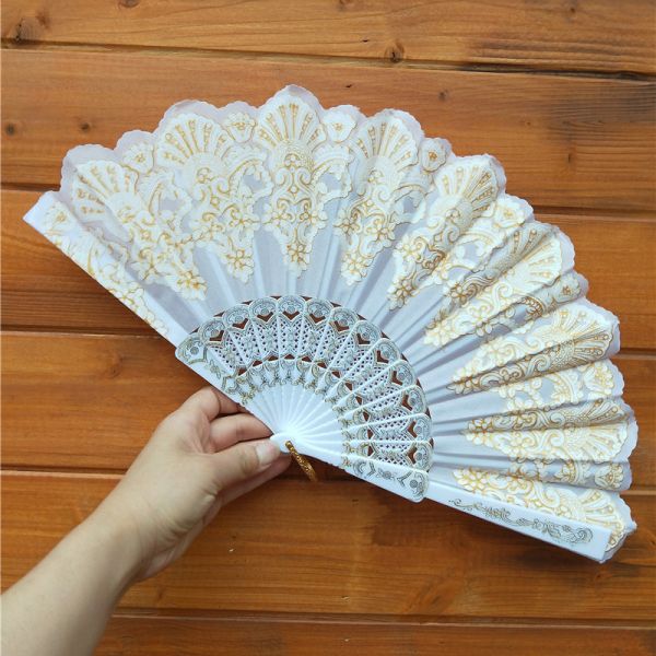 [I AM YOUR FANS]Good Quality Classic Giveway Gifts Plastic Frame Hand Fan Plastic White Wedding Fans
