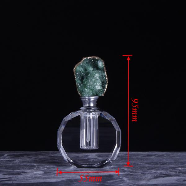 Wedding Gift Natural Crystal Round Agate Glass Perfume Oil Bottle Custom