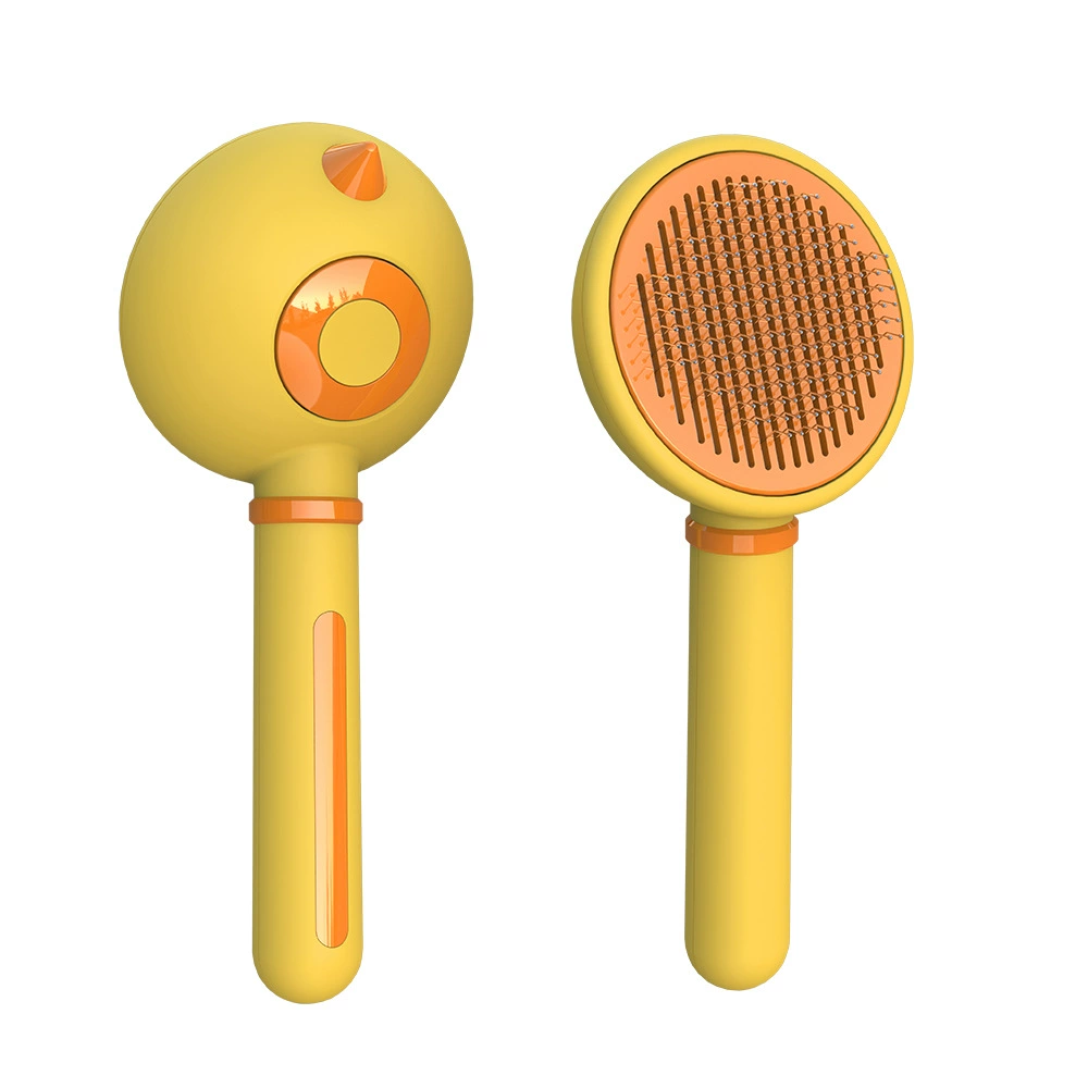 Cute Cartoon‑Style Self‑Cleaning Pet Slicker Brush Mould & Finished Product