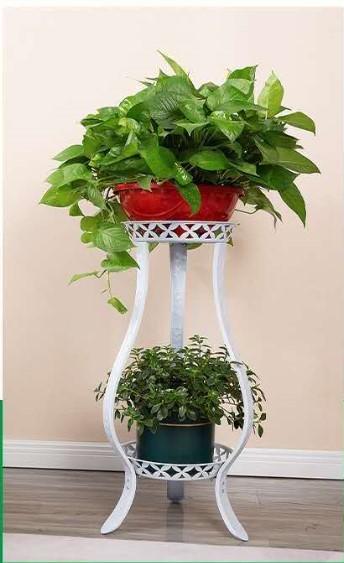 Black Corrosion Proof Two Tier Metal Flower Stand