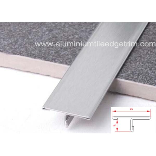 T Shaped Stainless Steel Tile Trim Edging Natural Color For Floor / Tile End