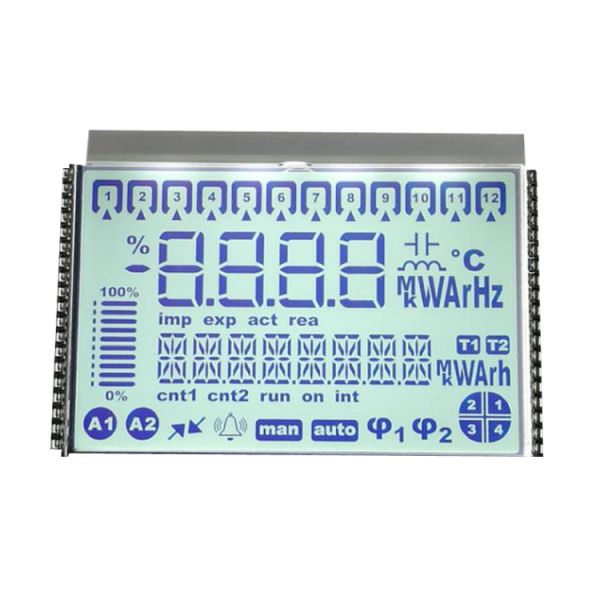 Customized Size Fstn 7 14 Segment Monochrome Lcd Screen Display For 3 phas Smart