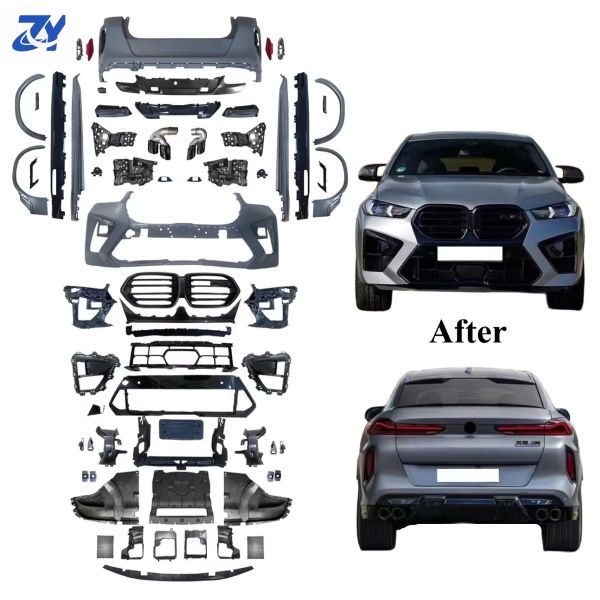 For BMW High Quality Body Kit 2024 X6 G06 Lci to X6M F96 Lci Front Bumper Grille & Side Exhaust Cut-Outs