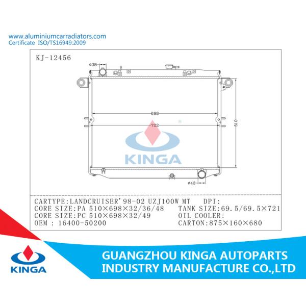Aluminum Toyota Radiator Core - TOYOTA LANDCRUISER'98-02 UZJ100W