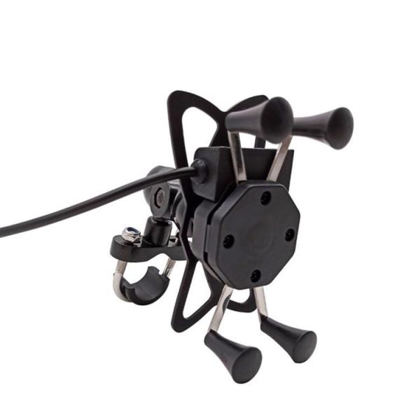 Usb Charger Motorcycle Mobile Stand , 360degree 0.5KG Cell Phone Handlebar Mount