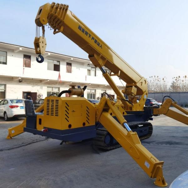 Powerful Electric And Diesel Power 5 Ton Spider Crane In Yellow / Red / Blue / Black Or Green For Heavy Lifting