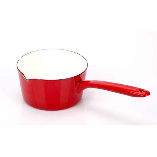 Enamel Carbon Steel Saucepan Nonstick Metal Milk Pot 350ml 550ml 850ml 1150ml 1650ml