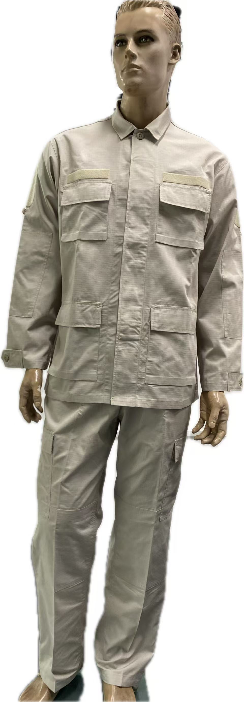 Tactical Security Guard Uniform Set Ripstop Cotton Work Shirt and Trousers for Men