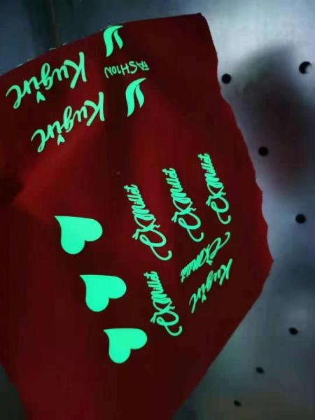 Heat Transfer Glowing Logo At Night For Clothing Customized