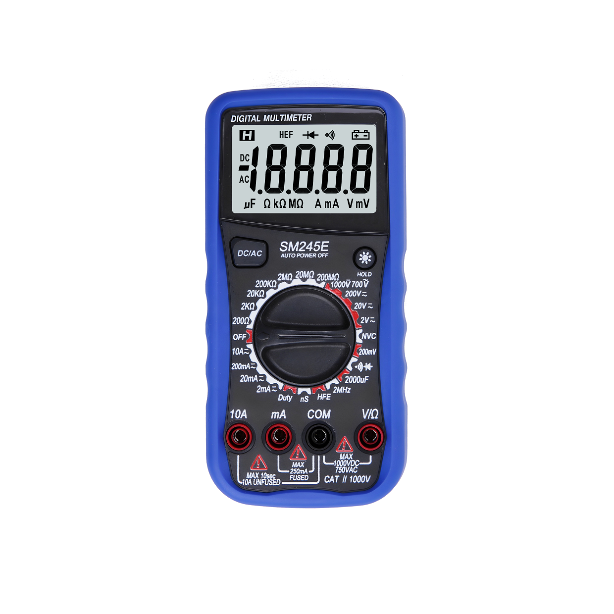 SM245E Digital Multimeter with 4 1/2-digit LCD Display Backlight Function and Auto Power Off