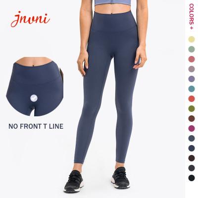 La haute taille des femmes aucun pantalon de séance d'entraînement d'ascenseur de bout de Front Line Tight Yoga Pants 210gsm