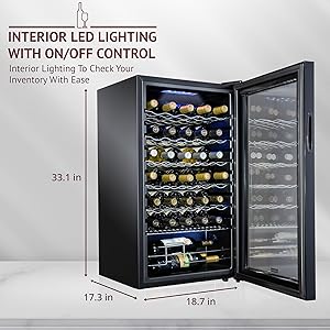 Wine Cooler Freestanding Wine Cooler Bottle Compressor Wine Cooler Refrigerator Freestanding Wine Cellar Temperature Control Wine Fridge Freestanding Mini Fridge Mini Fridge Matte Black Refrigerator