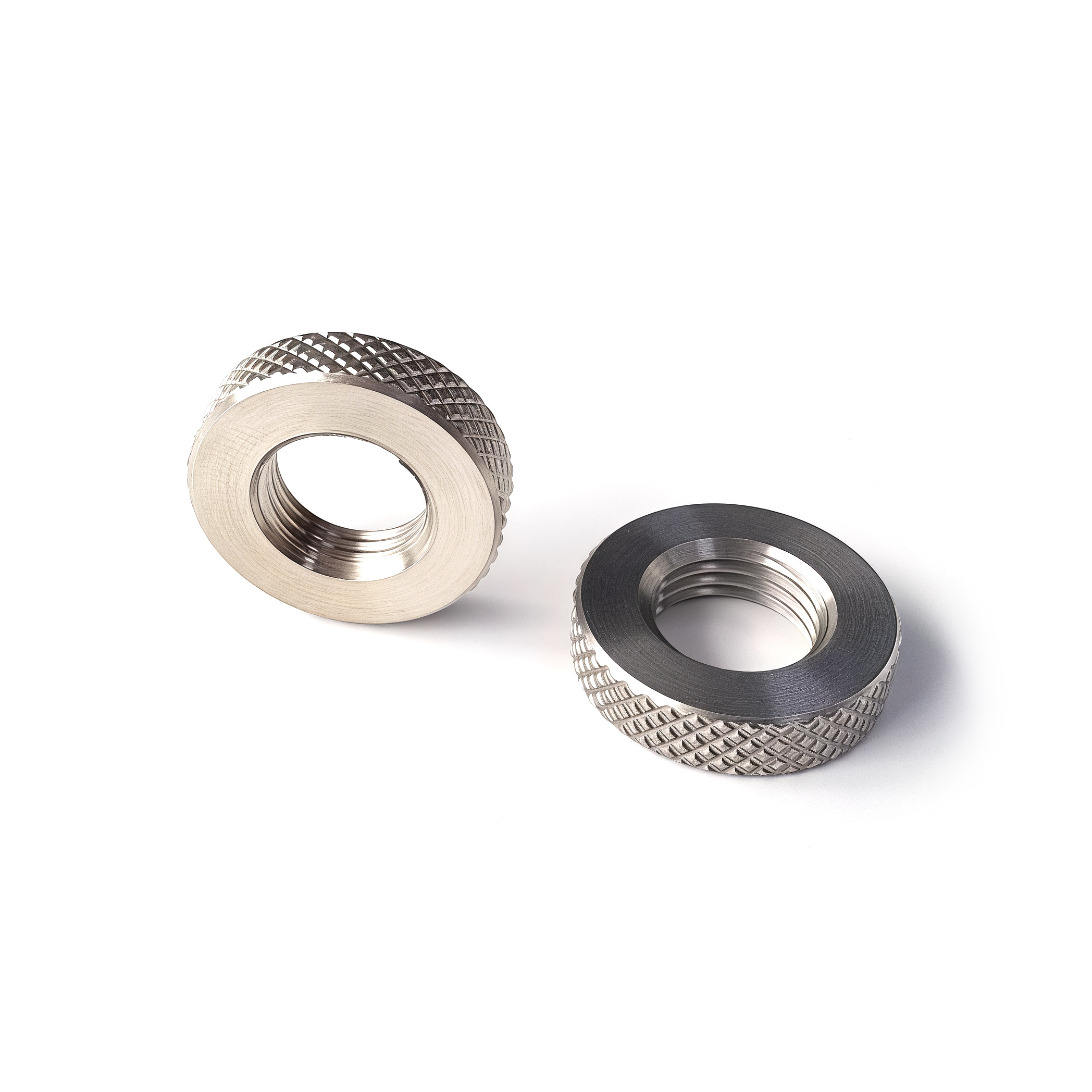 Custom CNC Turning 304 Diamond Knurled Internal Thread Lock Nut Adjustment Ring Hand Tightening Threaded Fixing Nut