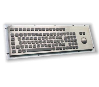 kiosk IP65 / IK07 Waterproof Stainless Steel Industrial Keyboard With Trackball USB Rear Panel Mounted -40℃