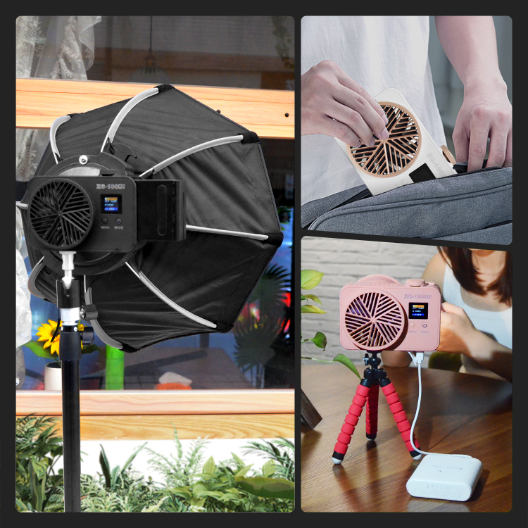 Беспроводное управление 0,4 кг Cob Led Video Light 100watt Vlogging Kit USB зарядка Фотография освещение