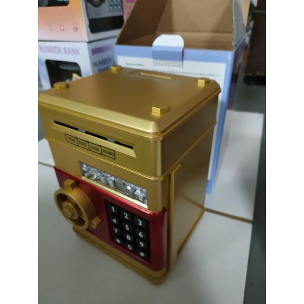 15x15x20cm Password Lock Piggy Bank ABS material golden blue color