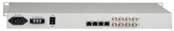 FCTEL 19 inch 75 Ohm 4E1 to 4 Ports 10/100Mbps Ethernet Isolated Protocol Converter