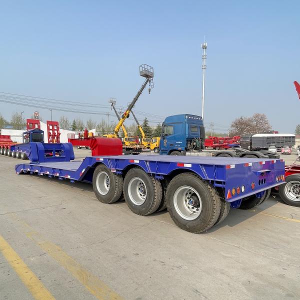 Lowboy Low Loader Bed Lowbed Semi Truck Trailer for Heavy Duty 3axles Excavator Transport
