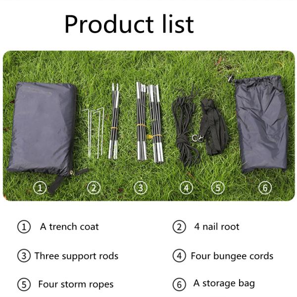 Diagonal Bracing Waterproof Single Tent Canopy Raincoat UV Resistant