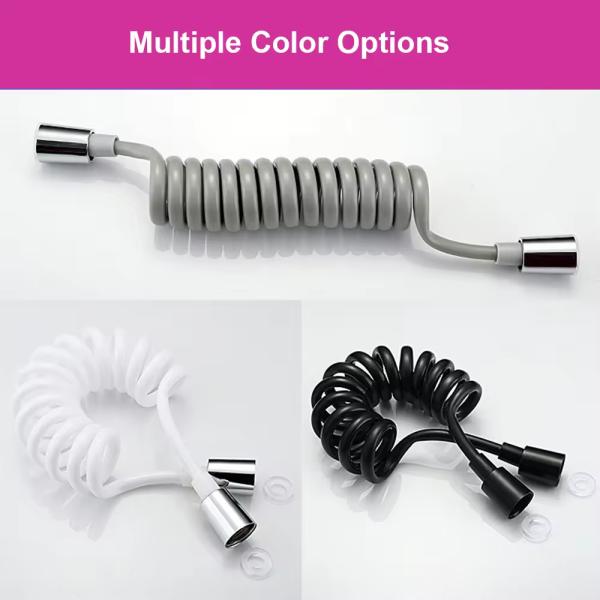 Modern Lizhen Hwa.Eng Household Bathroom Toilet Handheld Bidet Sprayer 1.5 2 3 M Multi Color Spring Tube Pu Spiral Bidet Hose