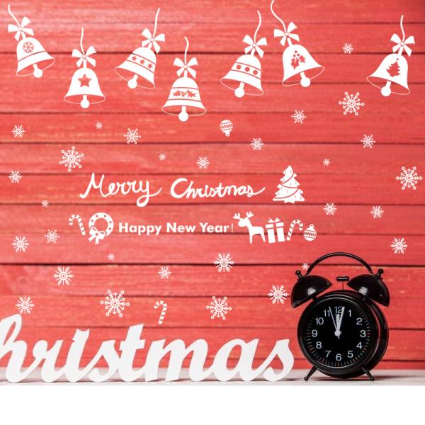 Bell Snowflake Christmas Wall Stickers Removable PMS/CMYK Colour Eco - Friendly