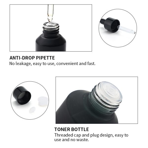 El espray de cristal negro de empaquetado cosmético embotella 15ml 30ml 125ml