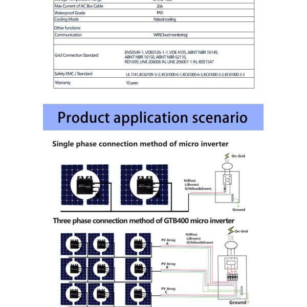 300W 400W Solar Panel Micro Inverter Micro Inverter Without Utility Grid Solar Energy System Micro Inverter