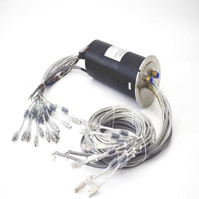 Pneumatic Hydraulic Rotary Union With Ethernet USB2.0 Signal 3 Channels