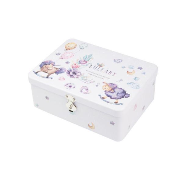 Colorful Square Metal Tin Containers Frozen Food Drum Candy Gift Packing