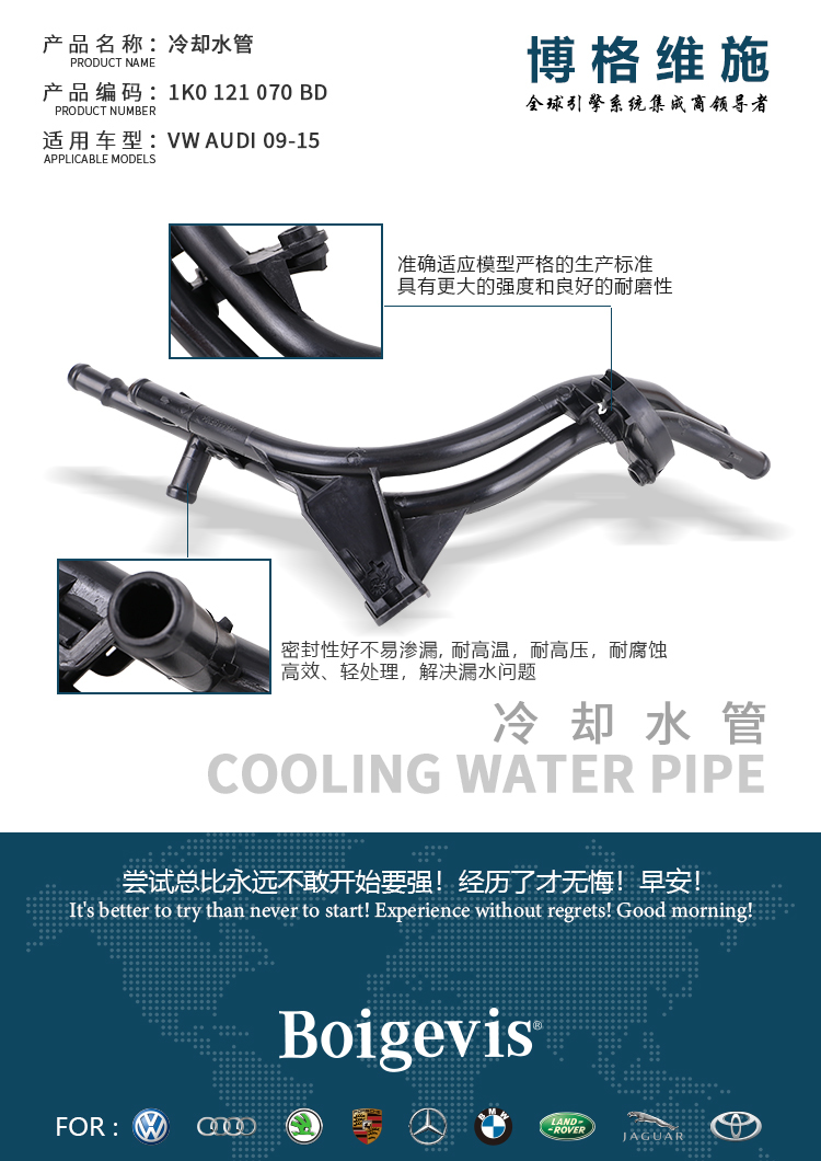 Best-selling coolant hose/plastic 1K0 121 070 BD for CC