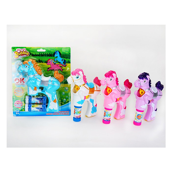 Eco Friendly Pink Children's Play Toys , Horse Crazy Dog Battery Operated Bubble Gun