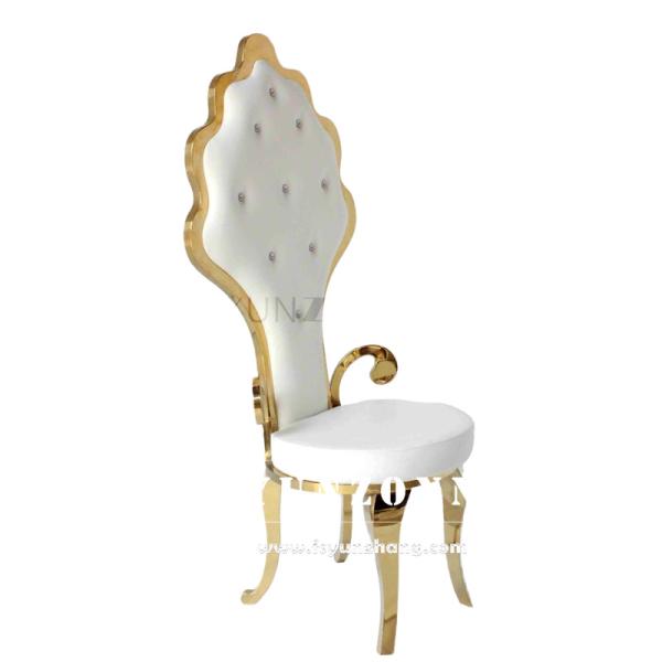 Wholesale Gold Stainless Steel Bride And Groom Chair High Back Wedding King Throne Chair