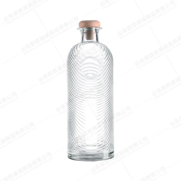 Garrafas de vidro personalizadas de uísque alcoólico para vodka gin tequila 700 ml 750 ml 1000 ml