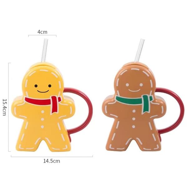 Gingerbread Shape Christmas Ceramic Cup Gift Coffee Mug for Sustainable Drinkware Type