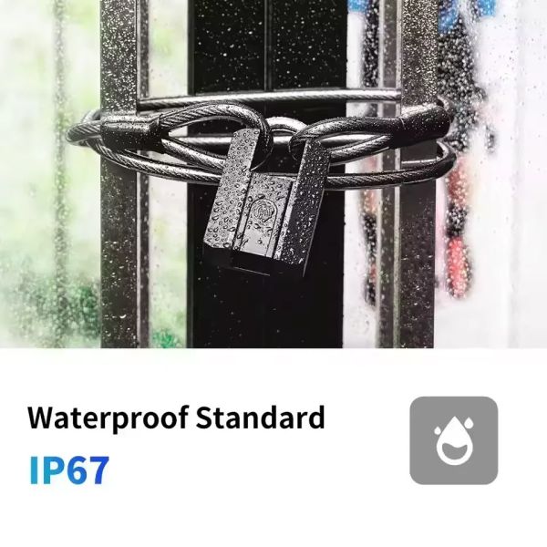 New Model Big Size Durable Biometric Outdoor IP67 Waterproof USB Rechargeable Eco-Friendly Smart Lock Fingerprint TT Lock for