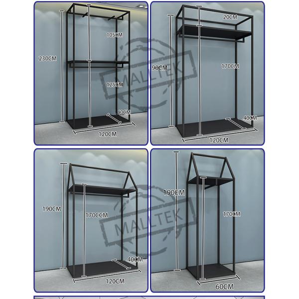 Metal Retail Garment Racks And Displays Wall Mounted Store Decoration