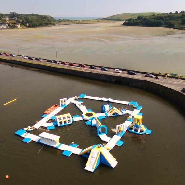 Bouncia Inflatable Water Park Trampoline 40m Wide EN ISO25649 Approved