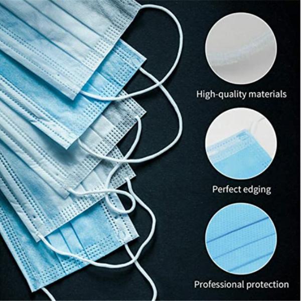 Disposable Face Mask With Earloops 50 Pack / Hypoallergenic Medical Masks For Dust