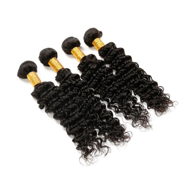 4 pacotes de cabelo profundo da onda empacotam/densamente cabelo humano da onda 100 profundos puros