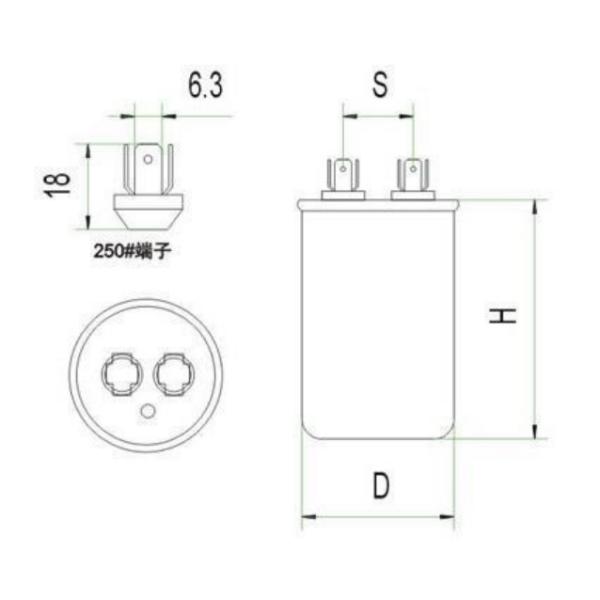 Конденсатор фильма полипропилена 30 UF диэлектрический, конденсатор CBB65 Ac 450 ВПТ