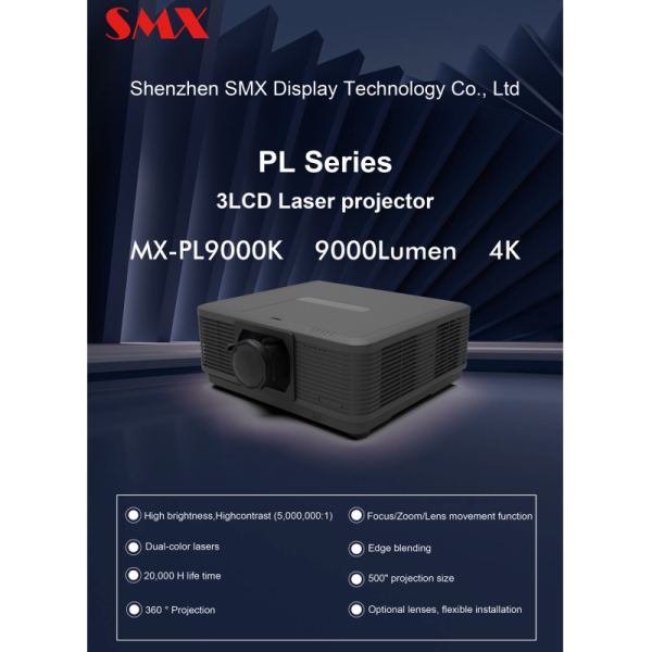 9000 Lumen Dual-Color Laser Projector 4K Projector