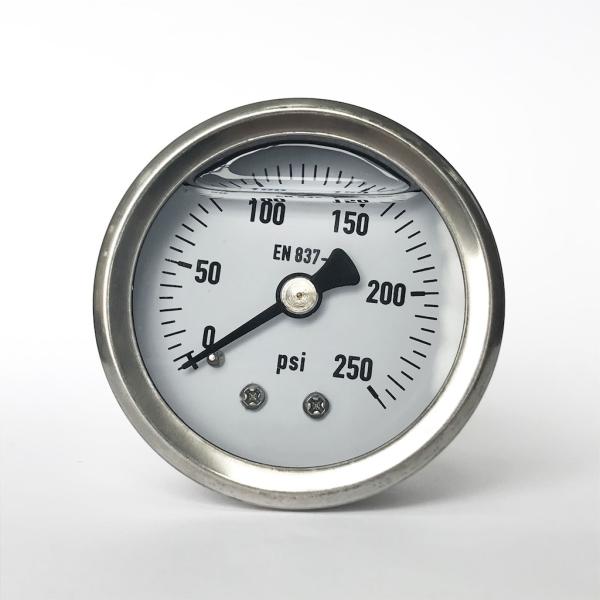50mm 250 psi Oil and Gas Transmission Applications Center Back Mount All Stainless Steel Pressure Gauge