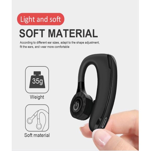 Black BT5.0 TWS Retractable Bluetooth Earphones For Driver Sport