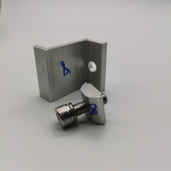 Aluminium Mid Clamp On H Steel For Solar Panel Mounting On Grounding Clips