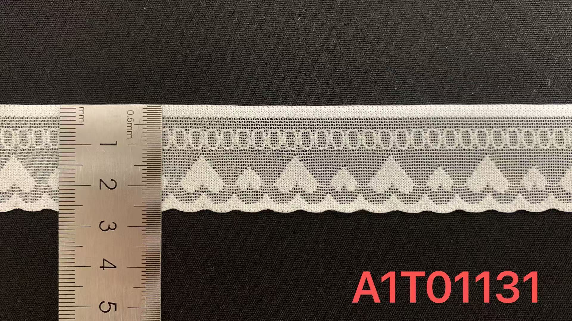 2.5cm Width Heart Jacquard Nylon Spandex Lace Trim with Breatheable Mesh for Lingerie Wholesale