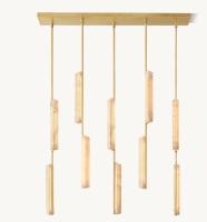 Modern Audubon Alabaster Linear Chandelier 54