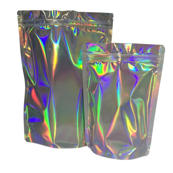Front clear Mylar Holographic Packaging Bag for Cosmetics Beauty Sponge Packaging