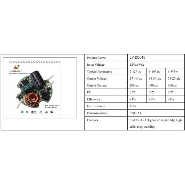 high efficiency low-voltage input LED driver for MR16