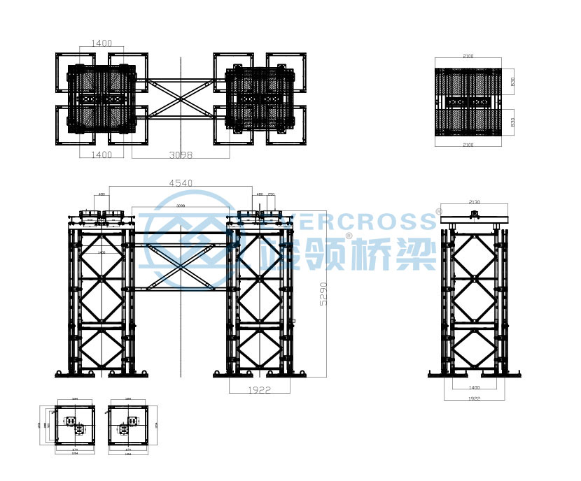 Тяжелая нагрузка Bailey Bridge Pier для портативного стального моста